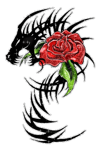 Detail Drache Mit Rose Nomer 3