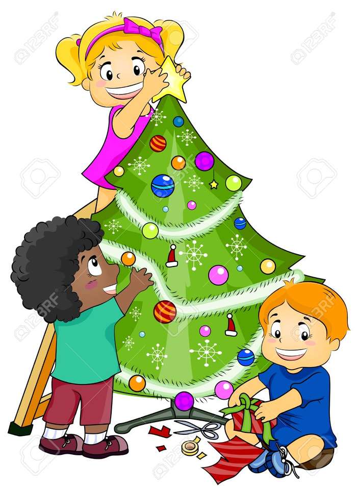 Detail Kinder Vor Weihnachtsbaum Nomer 3