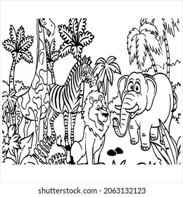 Detail Sketsa Gambar Kebun Binatang Yang Mudah Nomer 51