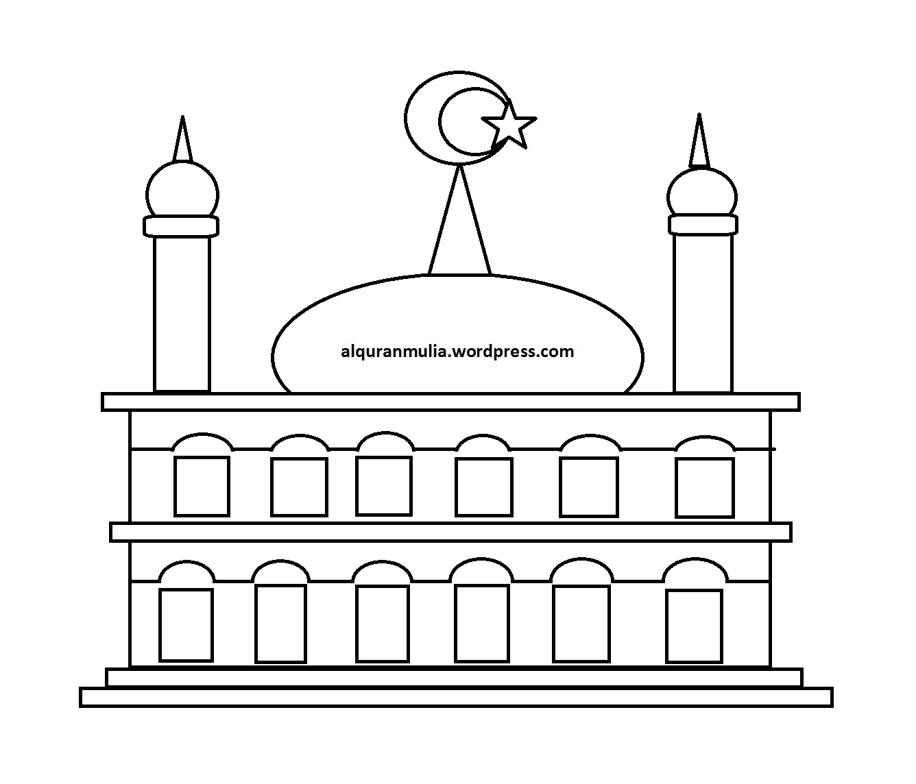 Detail Sketsa Gambar Kolase Masjid Nomer 32