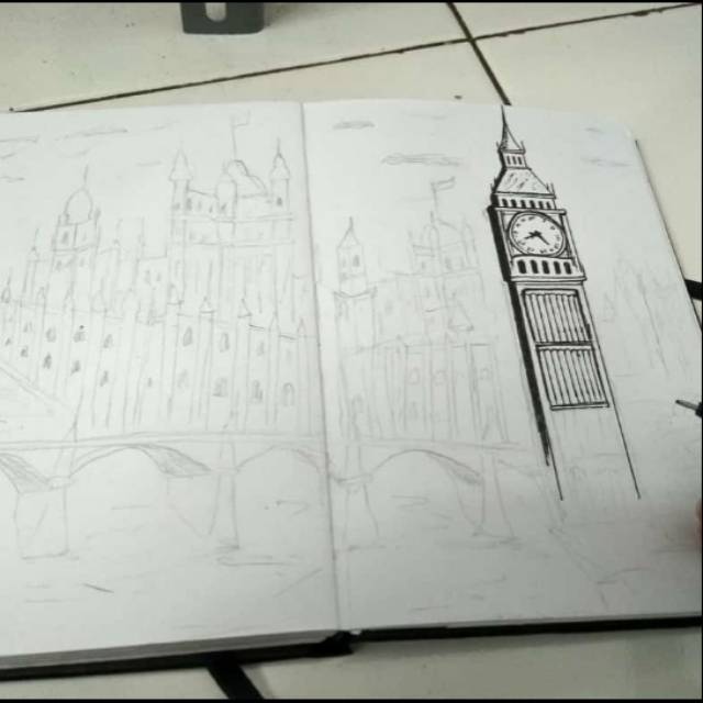 Detail Sketsa Gambar Kota Nomer 33