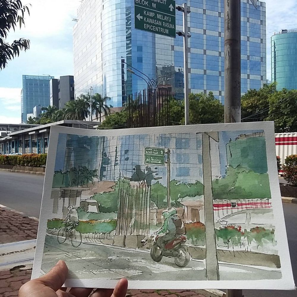 Detail Sketsa Gambar Kota Jakarta Nomer 21