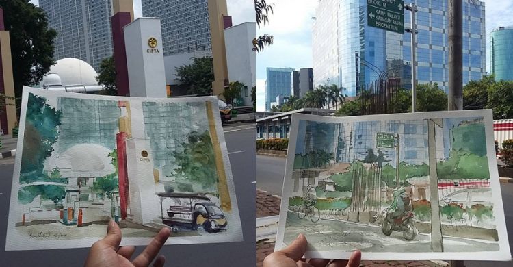 Detail Sketsa Gambar Kota Jakarta Nomer 26