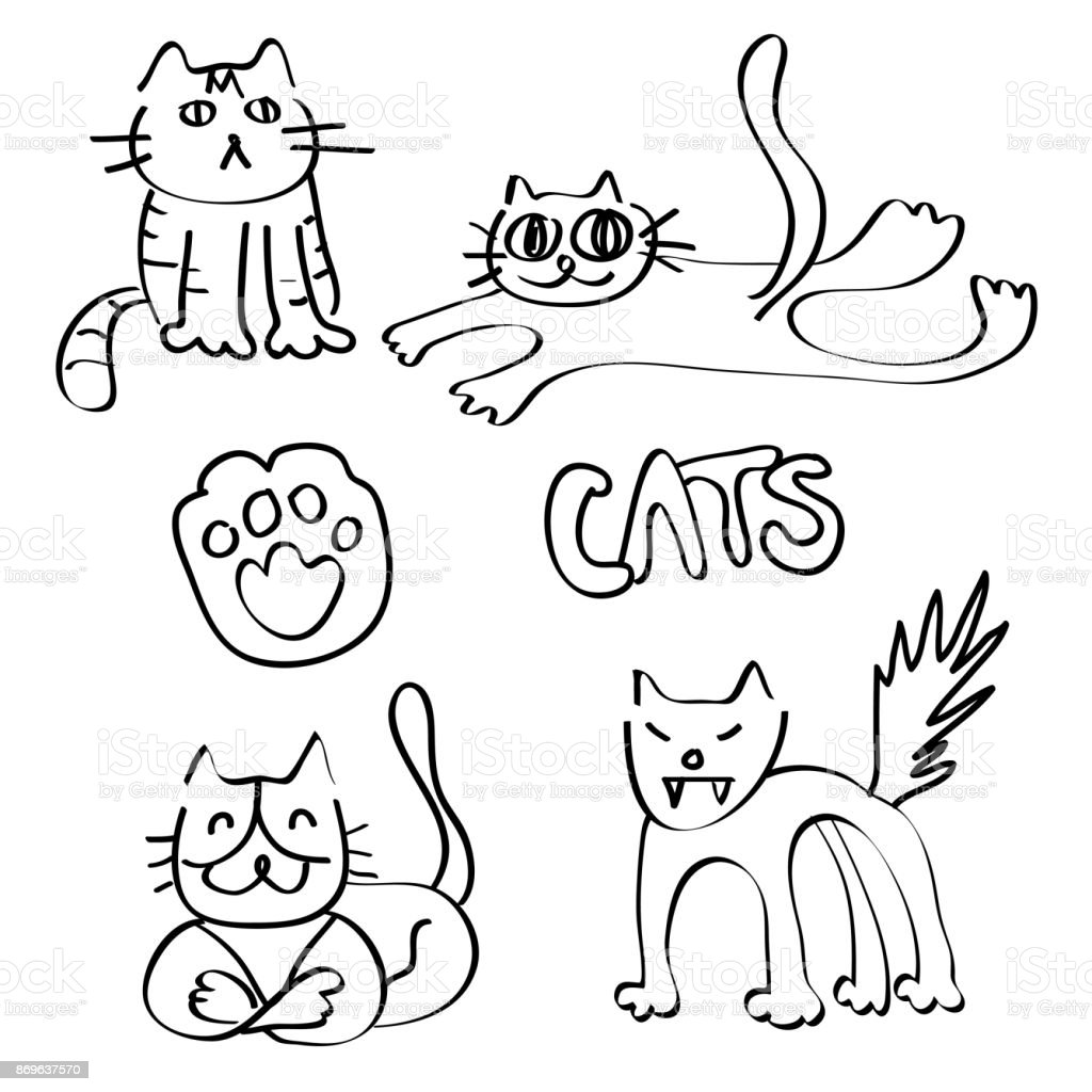 Detail Sketsa Gambar Kucing Nomer 50