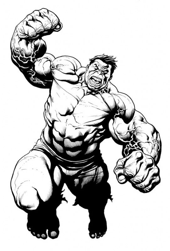 Detail Sketsa Gambar Marvel Hulk Body Nomer 3