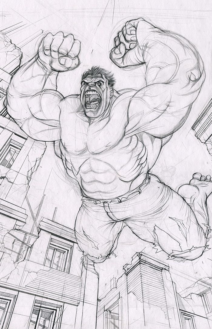 Detail Sketsa Gambar Marvel Hulk Body Nomer 4