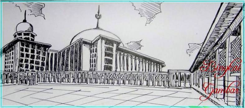 Detail Sketsa Gambar Masjid Istiqlal Nomer 10