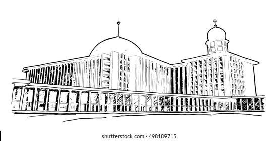 Detail Sketsa Gambar Masjid Istiqlal Nomer 12