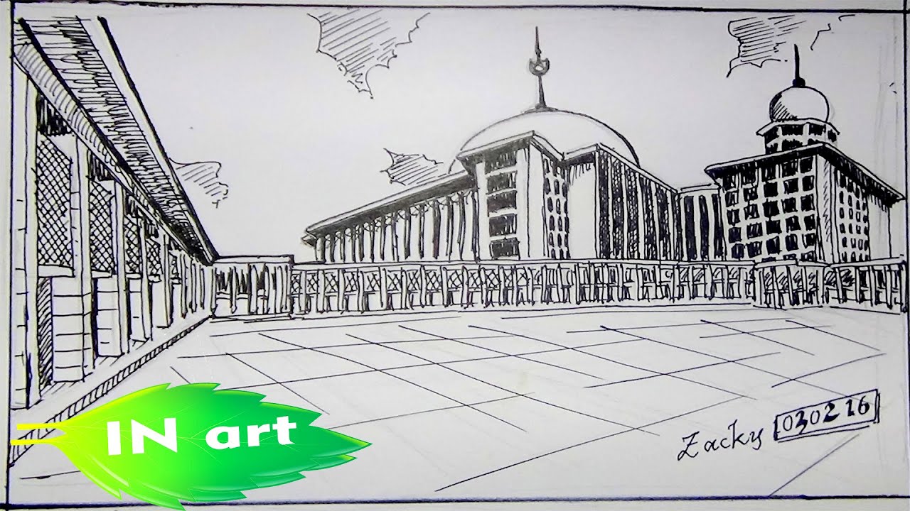 Detail Sketsa Gambar Masjid Istiqlal Nomer 7