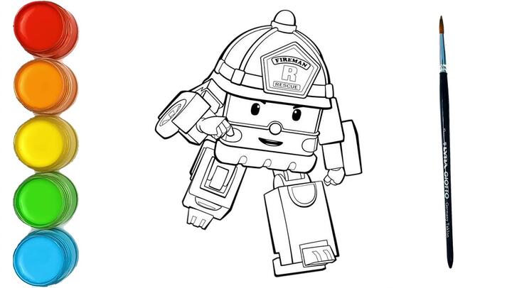 Detail Sketsa Gambar Mewarnai Robocar Poli Nomer 33