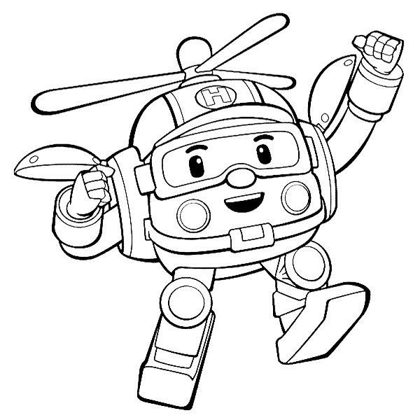 Detail Sketsa Gambar Mewarnai Robocar Poli Nomer 5