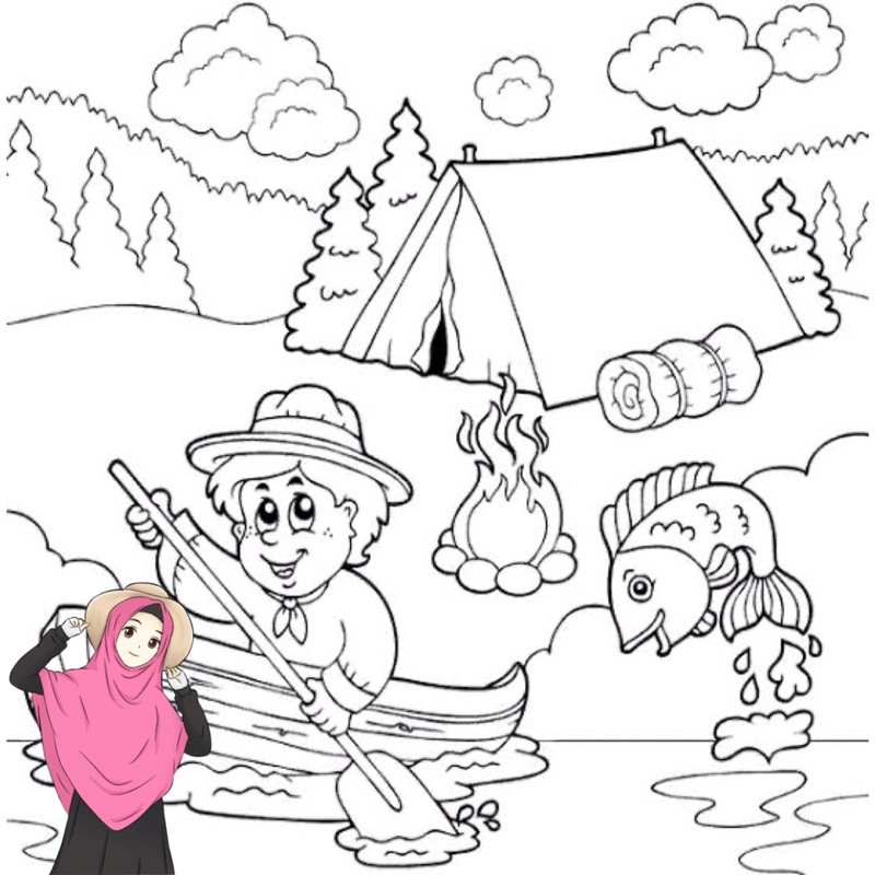 Detail Sketsa Gambar Mewarnai Sawah Nomer 52