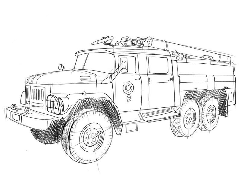 Detail Sketsa Gambar Mobil Pemadam Kebakaran Koleksi Nomer 50