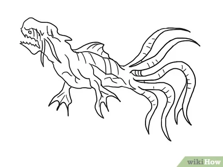 Detail Sketsa Gambar Monster Nomer 4