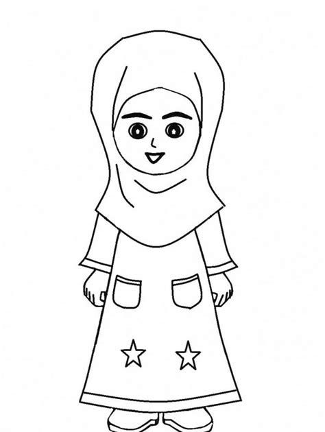 Detail Sketsa Gambar Orang Berhijab Yang Mudah Nomer 31