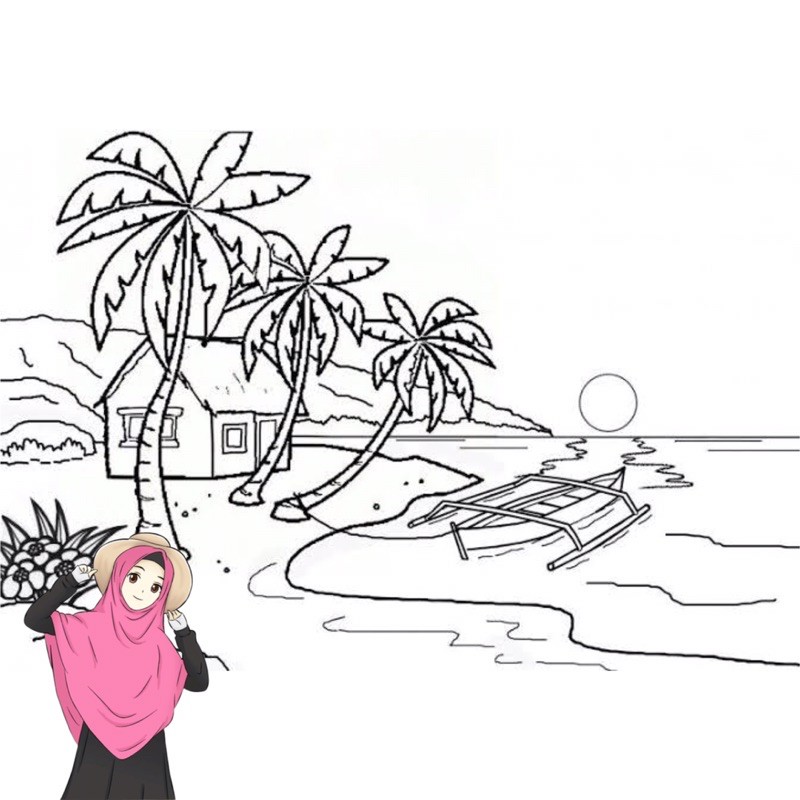 Detail Sketsa Gambar Pantai Nomer 22