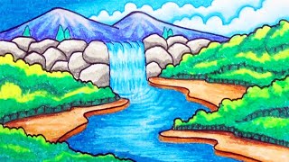 Detail Sketsa Gambar Pemandangan Air Terjun Nomer 37