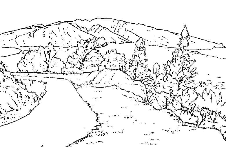 Detail Sketsa Gambar Pemandangan Alam Nomer 52