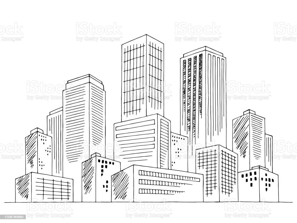 Detail Sketsa Gambar Pemandangan Kota Nomer 26