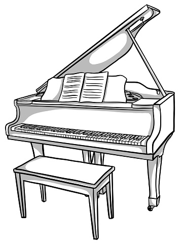 Sketsa Gambar Piano - KibrisPDR