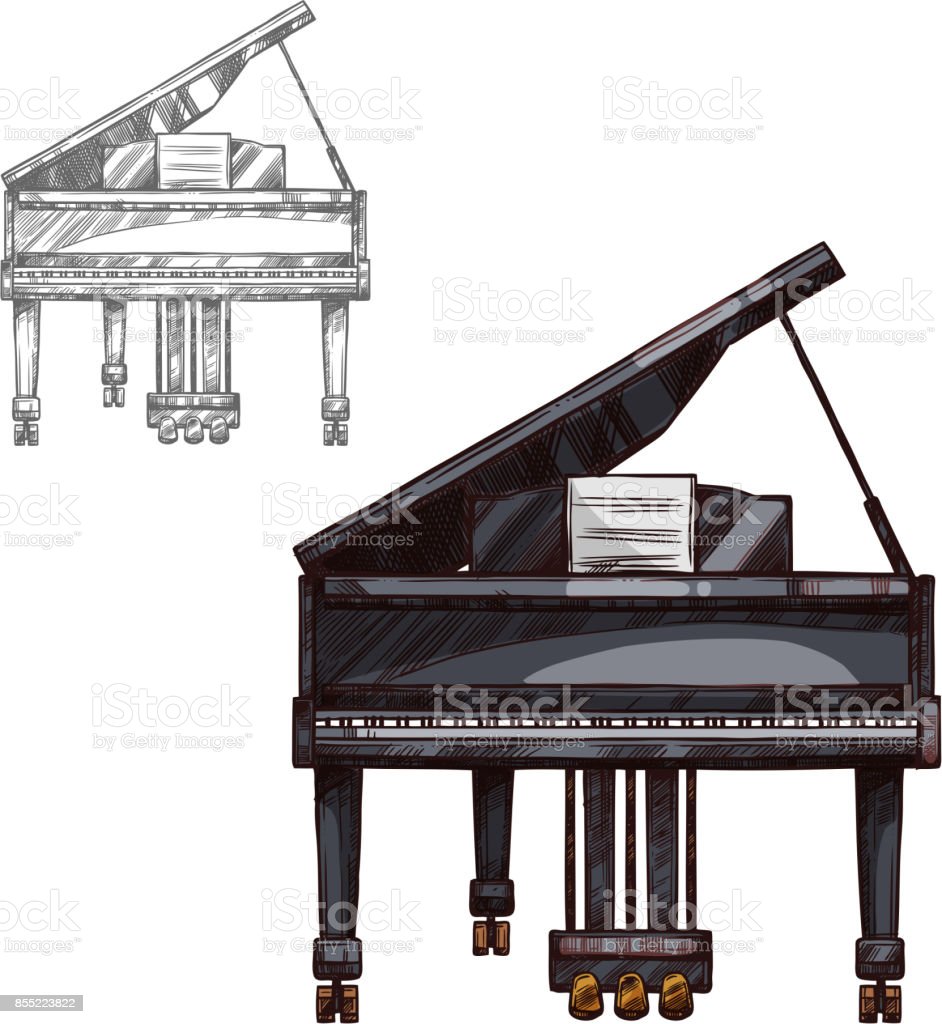 Detail Sketsa Gambar Piano Nomer 26