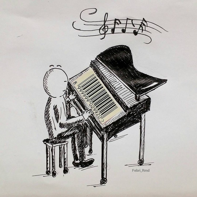 Detail Sketsa Gambar Piano Nomer 49