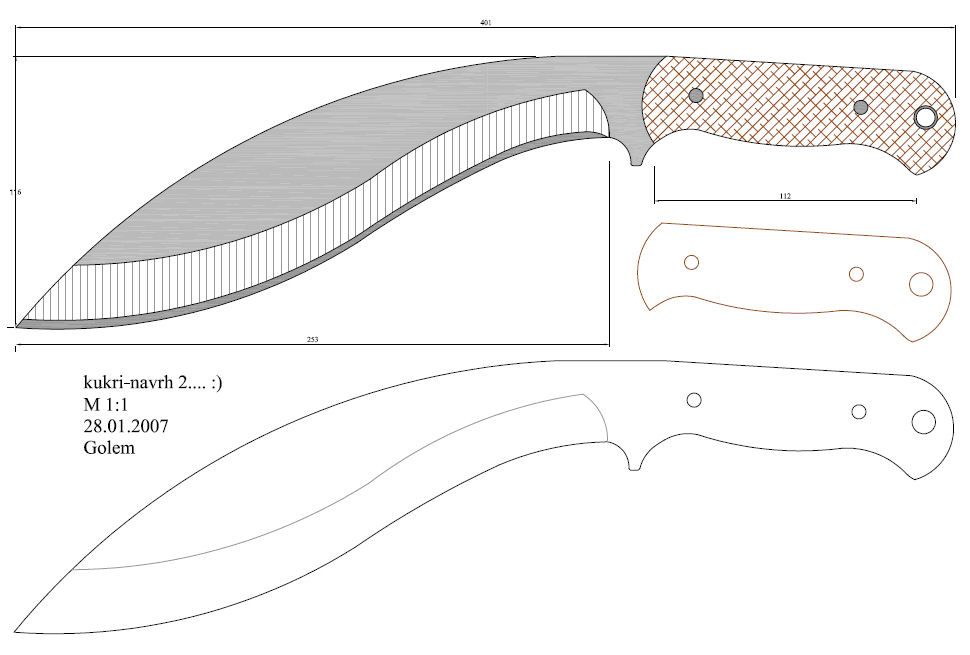 Detail Sketsa Gambar Pisau Nomer 13