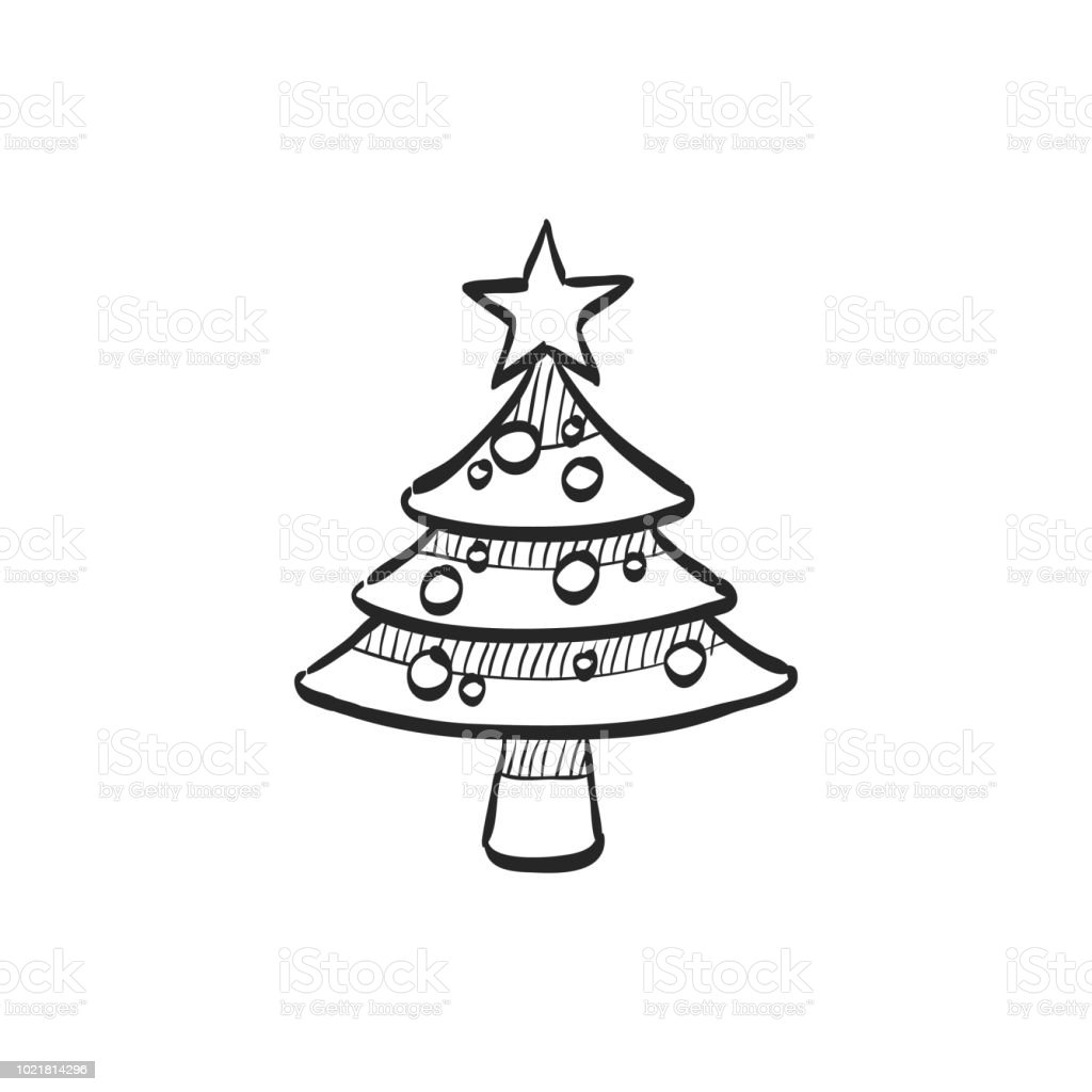 Detail Sketsa Gambar Pohon Natal Nomer 18