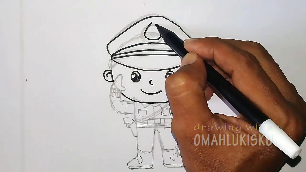 Detail Sketsa Gambar Polisi Nomer 25