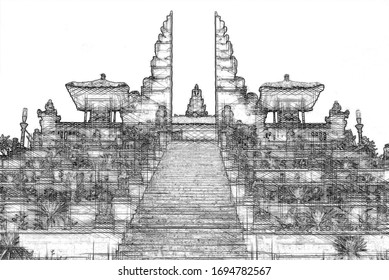 Detail Sketsa Gambar Pura Nomer 13