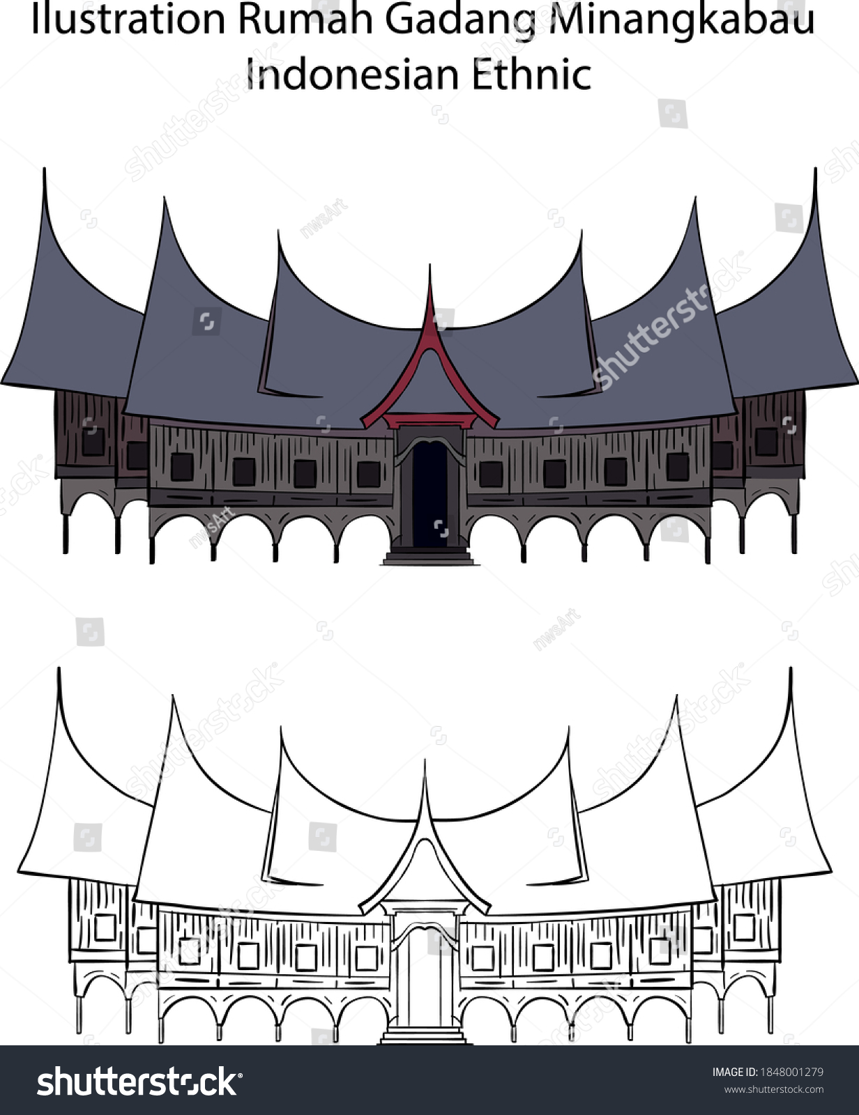 Detail Sketsa Gambar Rumah Gadang Nomer 5