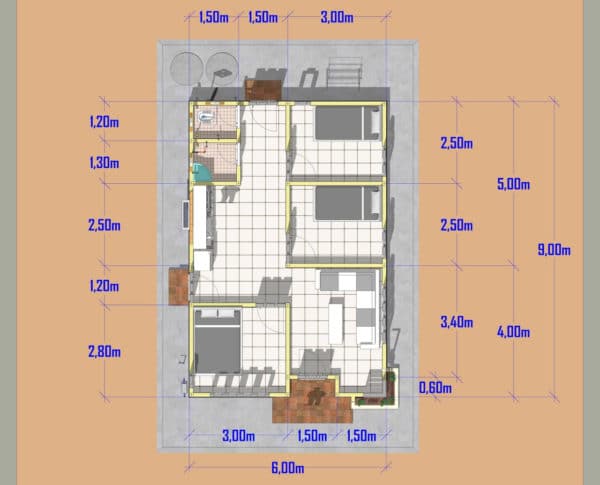 Detail Sketsa Gambar Rumah Minimalis Ukuran 6x9 Nomer 24