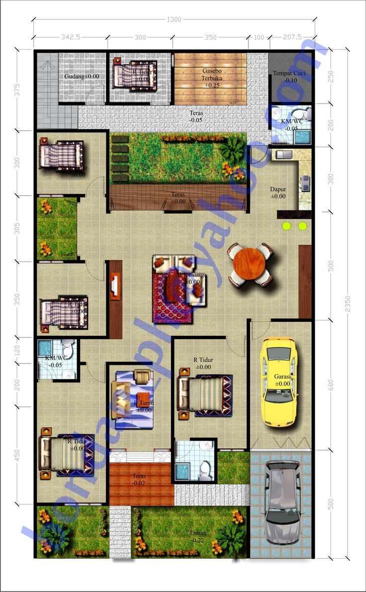 Detail Sketsa Gambar Rumah Tipe 4 Nomer 46
