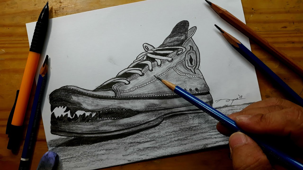 Detail Sketsa Gambar Sepatu Nomer 43