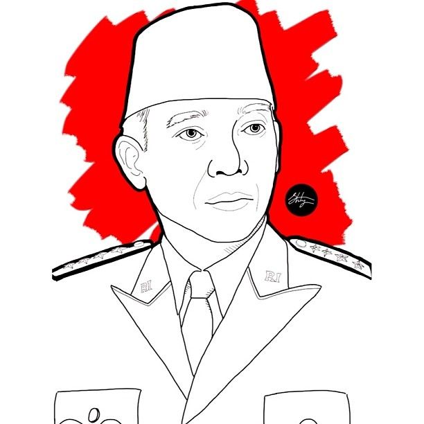 Detail Sketsa Gambar Soekarno Nomer 2