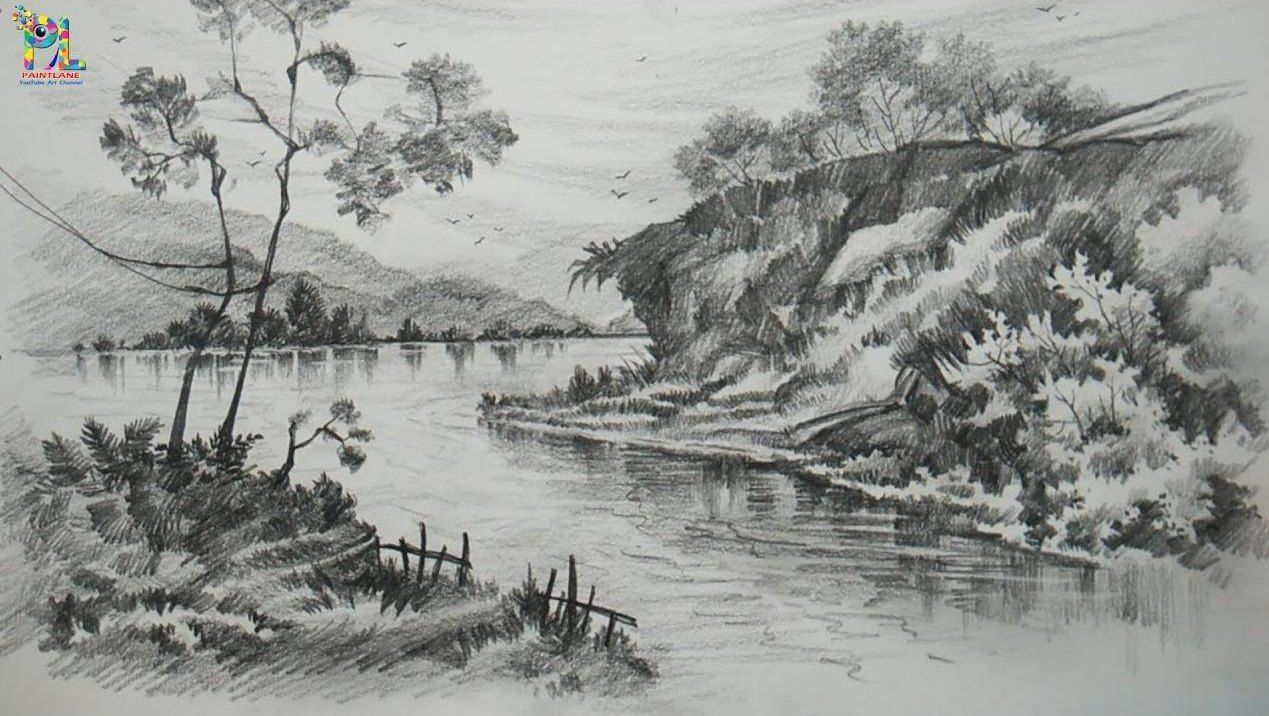 Detail Sketsa Gambar Sungai Nomer 2