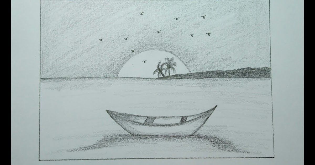 Detail Sketsa Gambar Sunset Nomer 4