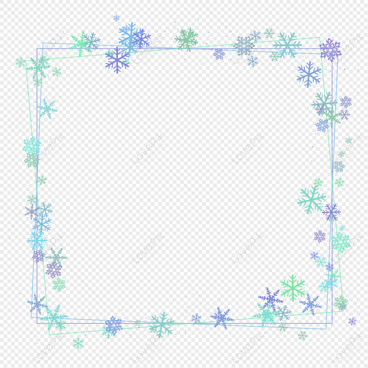 Detail White Snowflake Border Png Nomer 49