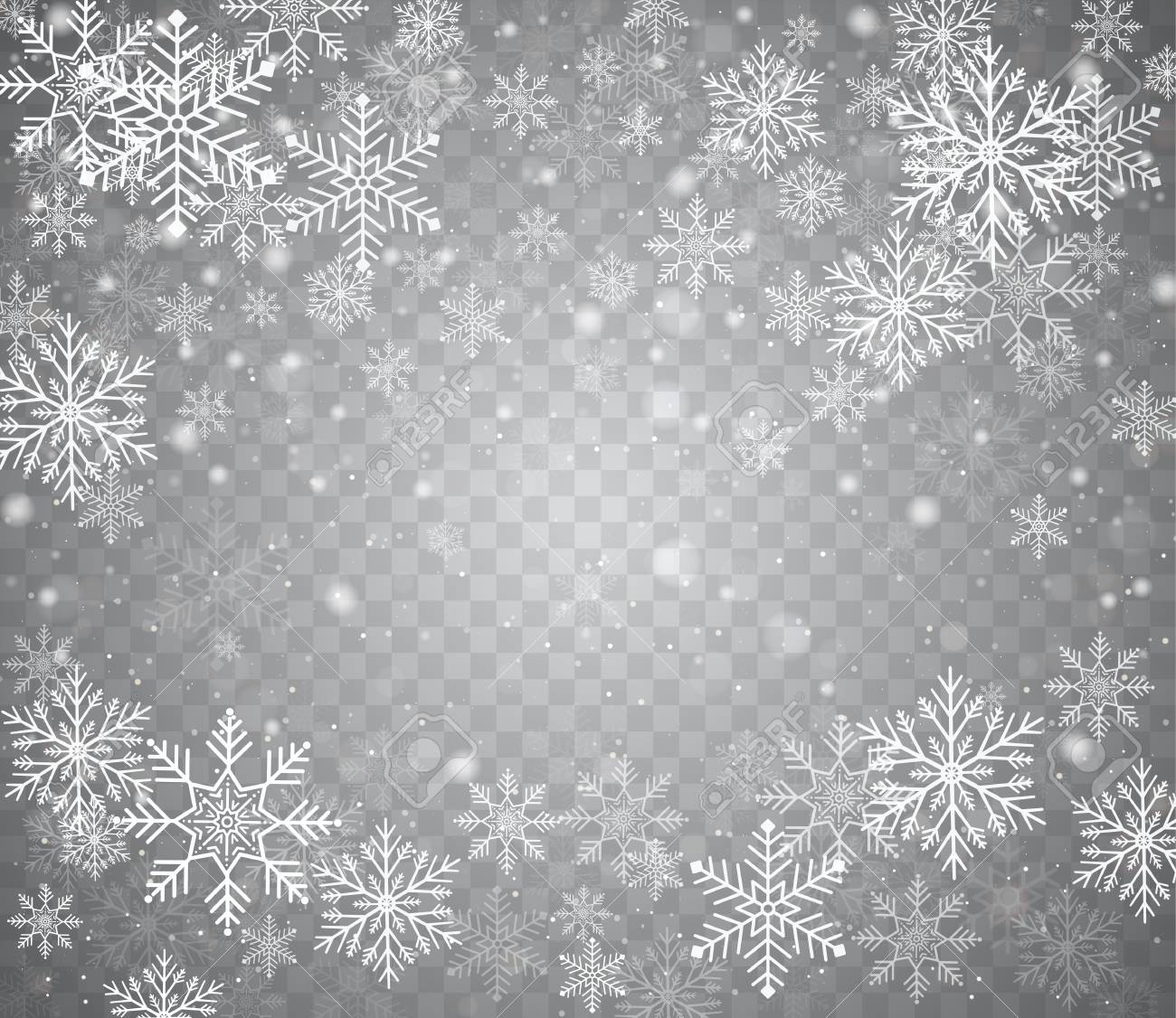 Detail White Snowflakes No Background Nomer 16