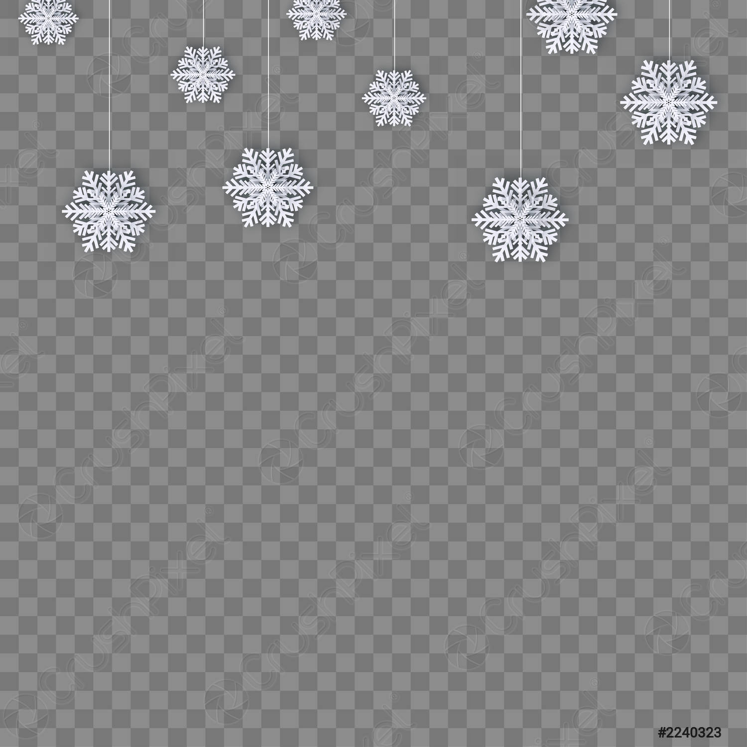 Detail White Snowflakes Transparent Background Nomer 41