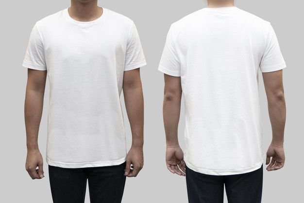 Detail White T Shirt Png Front And Back Nomer 2