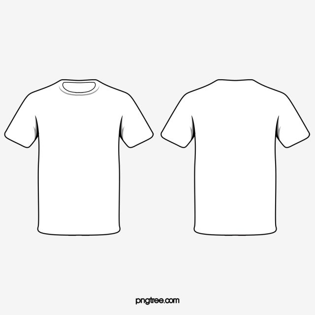 Detail White T Shirt Png Front And Back Nomer 42