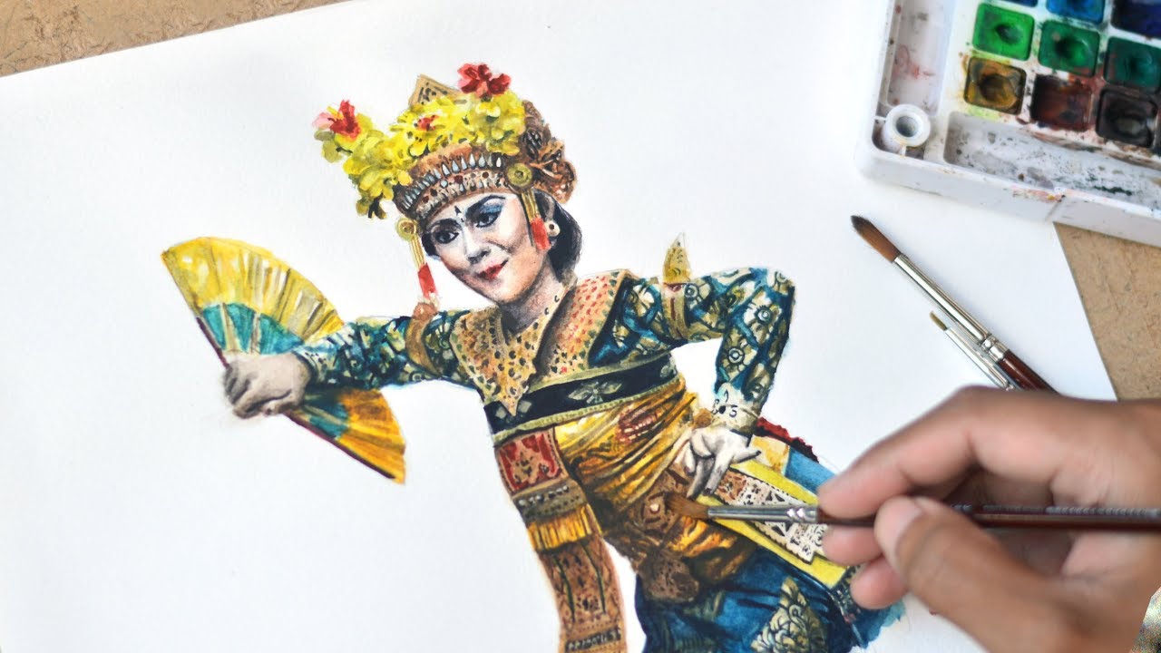 Detail Sketsa Gambar Tari Bali Nomer 18