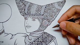 Detail Sketsa Gambar Tari Lilin Nomer 6