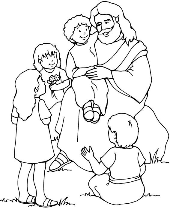 Sketsa Gambar Tuhan Yesus Berkumpul Dengan Anak Kecil - KibrisPDR