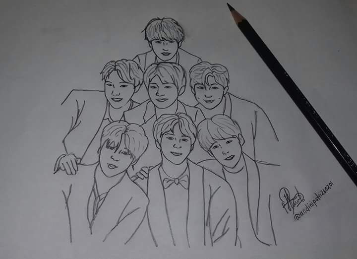 Detail Sketsa Gambar Tulisan Bts Nomer 53