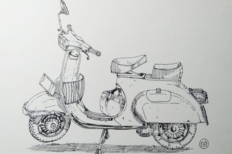 Detail Sketsa Gambar Vespa Nomer 12