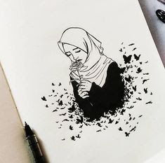 Detail Sketsa Gambar Wanita Berhijab Nomer 6