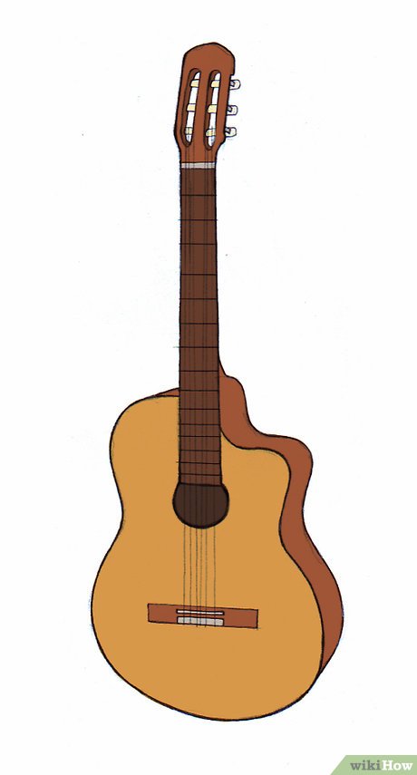 Detail Sketsa Gitar Akustik Nomer 16
