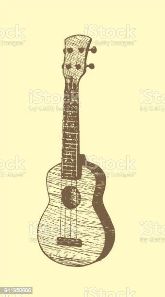 Detail Sketsa Gitar Akustik Nomer 19